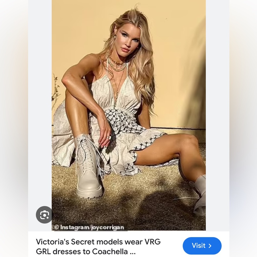 NWT Verge Girl Wildflower linen summer halter neck Coachella festival mini dress - Picture 2 of 16